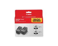 Canon PG-40 Ink Cartridge OEM Black Twin Pack - 615 Pages Ea. (0615B013)