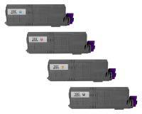 OkiData 46490601, 46490602, 46490603, 46490604 Toner Cartridges Set