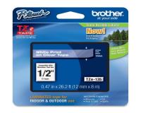 Brother P-Touch PT-1000 Label Tape (OEM) 0.47\" White Print on Clear
