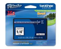Brother P-Touch PT-1000 Label Tape (OEM) 0.23\" Black Print on Clear