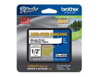 Brother P-Touch PT-1090 Label Tape - Acid Free (OEM) 0.5\" Black Print on White