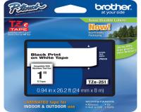 Brother P-Touch PT-1600 Label Tape (OEM) 1\" Black Print on White