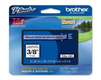 Brother P-Touch PT-1960 Label Tape (OEM) 0.35\" Black Print on Clear