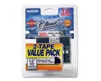 Brother P-Touch PT-2500PC Label Tape 2Pack (OEM) 0.47\" Black Print on White