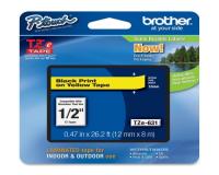 Brother P-Touch PT-2500PC Label Tape (OEM) 0.47\" Black Print on Yellow
