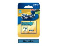 Brother P-Touch PT-55 Label Tape (OEM) 0.47\" Black on Blue Non-Laminate