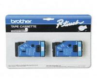 Brother P-Touch PT-8 Label Tape 2Pack (OEM) 0.5\" Blue Text on White Tape