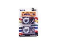 Casio KL-100 Label Tape 2Pack (OEM) 0.375\" Black Print on Clear