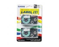 Casio KL-7200 Label Tape 2Pack (OEM) 0.75\" Black Print on Blue