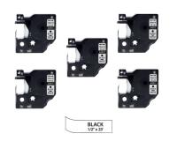 Dymo 1000 Plus Black on White Label Tapes 5Pack - 0.5\" Ea.