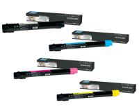 Lexmark X950DE Toner Cartridge Set (OEM) Black, Cyan, Magenta, Yellow