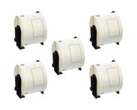 Brother DK-1202 White Paper Shipping Label Rolls 5Pack (2.4\" x 3.9\") 300 Labels Ea.