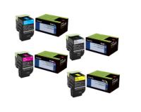 Lexmark CS410DTN Toner Cartridge Set (OEM) Black, Cyan, Magenta, Yellow