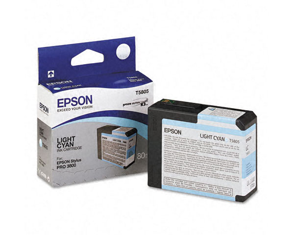 Epson Part # T580500 OEM UltraChrome K3 Light Cyan Ink Cartridge - 80ml -  T580500-oem
