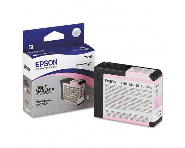 Epson Part # T580600 OEM UltraChrome K3 Light Magenta Ink Cartridge - 80ml -  T580600-oem