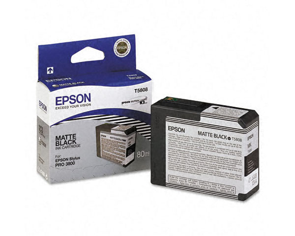 Epson Part # T580800 OEM UltraChrome K3 Matte Black Ink Cartridge - 80ml -  T580800-oem