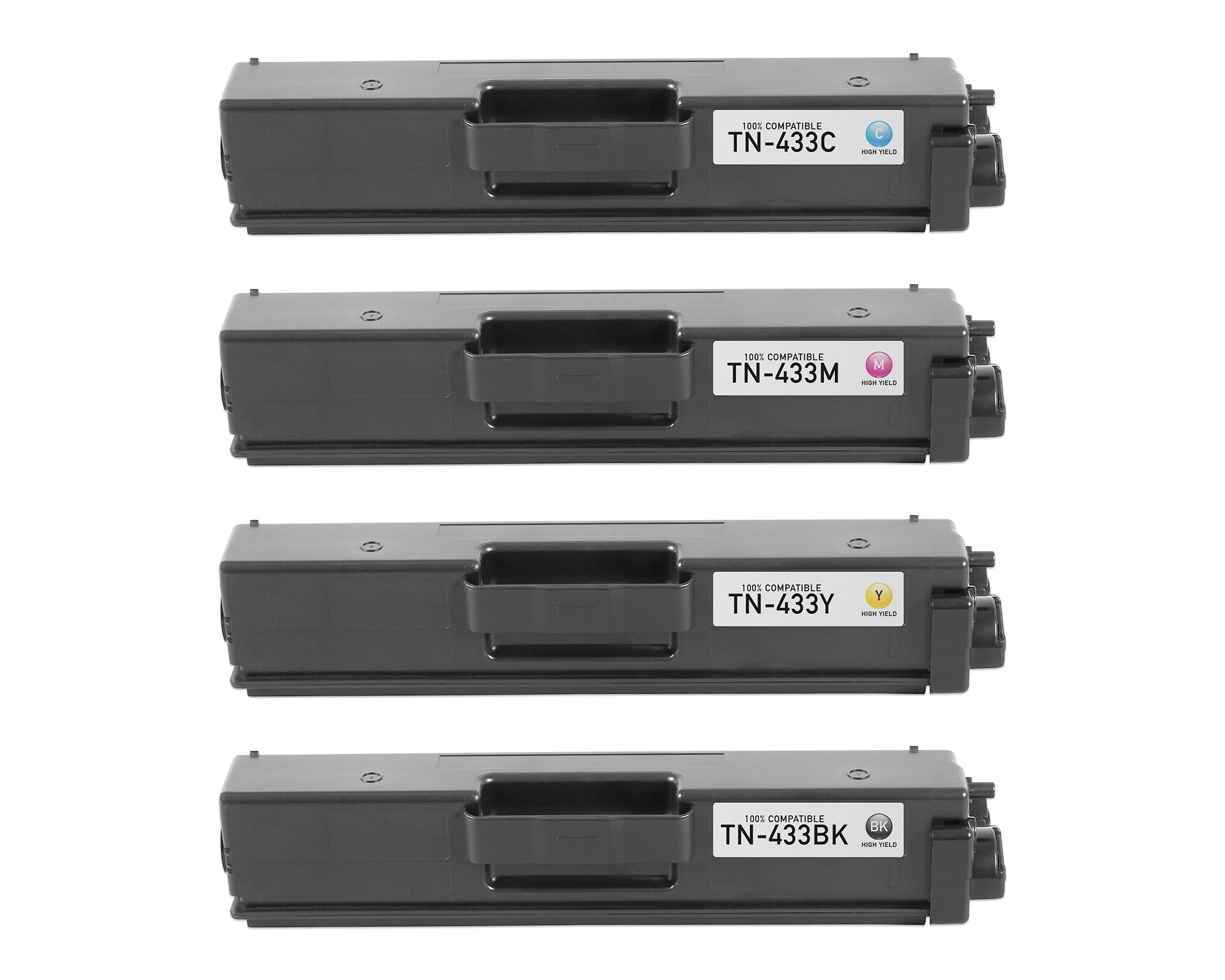 Brother TN-433BK, TN-433C, TN-433M, TN-433Y Toner Cartridges Set -  Generic Toner, tn-433bk-tn-433c-tn-433mtn-433y-set