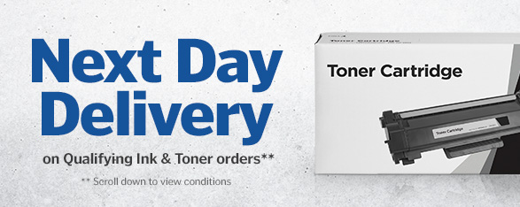 Next Day Delivery on Qualifying Ink & Toner Orders, scroll down for details.