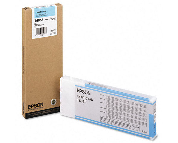 Epson Part # T606500 OEM UltraChrome K3 High Yield Light Cyan Ink Cartridge - 220ml -  T606500-oem