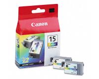 Canon BCI-15 Ink Cartridge OEM Color Twin Pack - 130 Pages (8191A003)