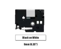 Brother P-Touch PT-128AF Black on White Label Tape - 0.35\" Width