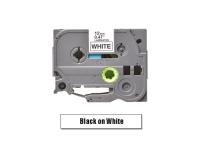 Brother P-Touch PT-128AF Black on White Label Tape - 0.47\" Width