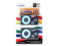 Casio KL-780 Label Tape 2Pack (OEM) 0.5\" Black Print on White