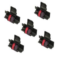 Casio HR 100LTE Black/Red Ink Rollers 5Pack