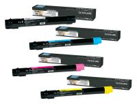 Lexmark C950DE Toner Cartridge Set (OEM) Black, Cyan, Magenta, Yellow
