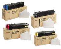 Kyocera Mita Part # TK502K TK502C TK502M TK502Y OEM Toner Cartridge Set (Black, Cyan, Magenta, Yellow)