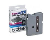 Brother TX-2111 Tape Cassette (OEM) 1/4 Black on White\"