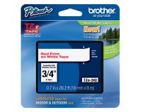 Brother TZe-242 Label Tape (OEM) 3/4 Red on White\"