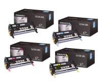 Lexmark Part # X560H2KG, X560A2CG, X560A2MG, X560A2YG OEM Toner Cartridge Set
