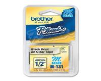 Brother M-131 Label Tape (OEM) 0.47 Black Print on Clear\"