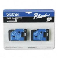 Brother TC-10 Label Tape 2Pack (OEM) 0.50\" Black Print on Clear
