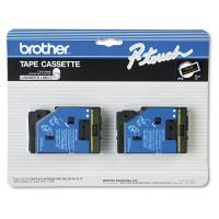 Brother TC-20 Label Tape 2Pack (OEM) 0.50\" Black Print on White