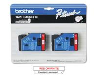 Brother TC-21 Label Tapes 2Pack (OEM) 0.47 Red White\"
